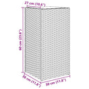 vidaXL fekete polyrattan kerti ültetőláda 30x30x60 cm