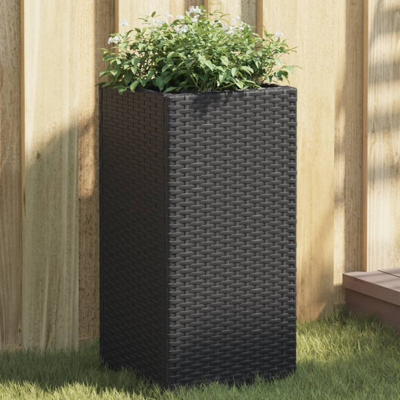 vidaXL fekete polyrattan kerti ültetőláda 30x30x60 cm