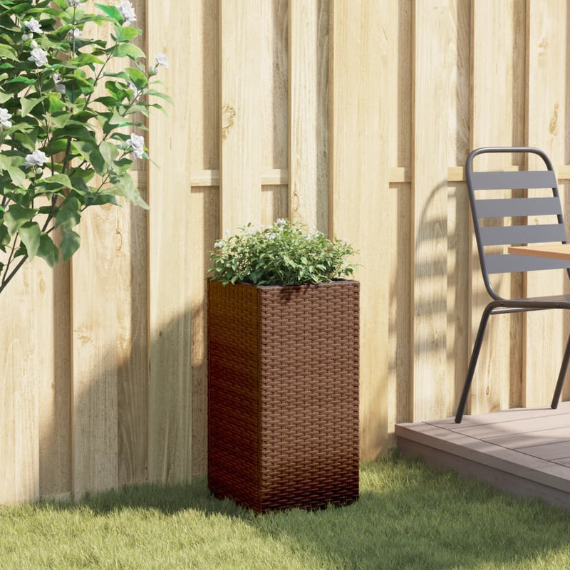 vidaXL barna polyrattan kerti ültetőláda 30x30x60 cm