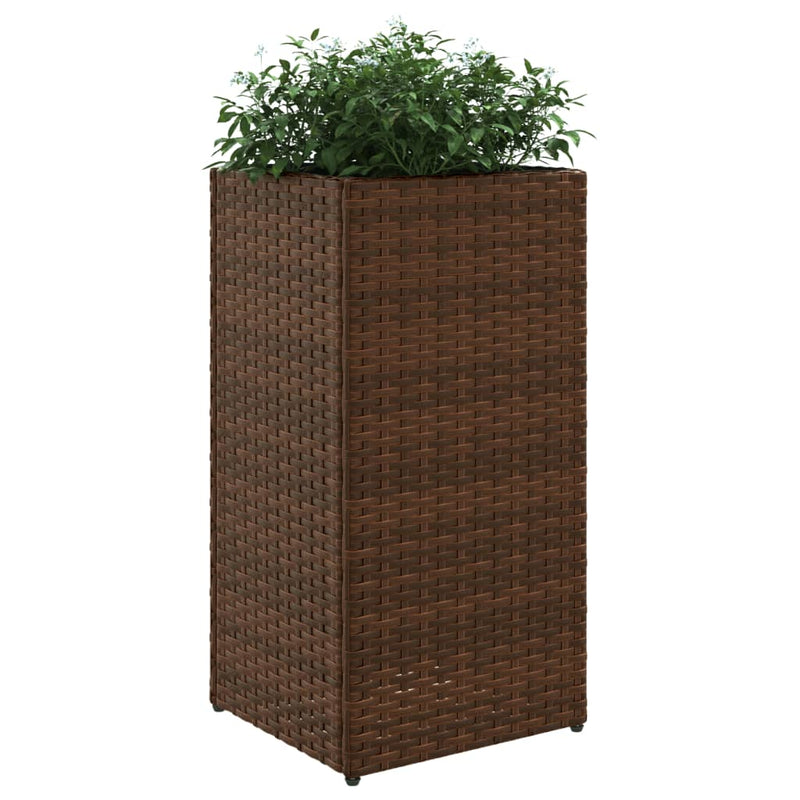 vidaXL barna polyrattan kerti ültetőláda 30x30x60 cm