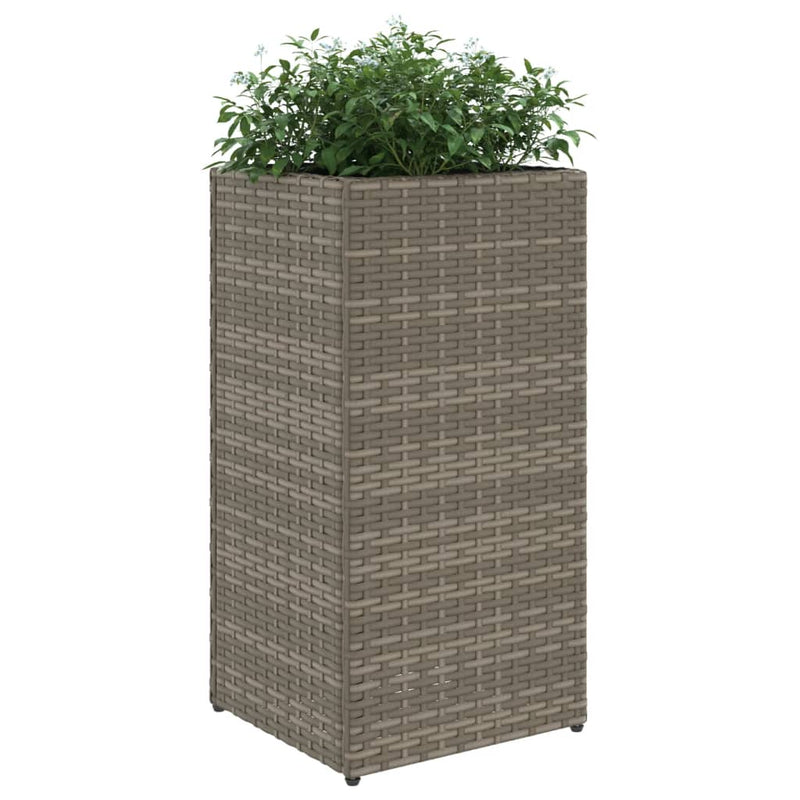 vidaXL szürke polyrattan kerti ültetőláda 30x30x60 cm