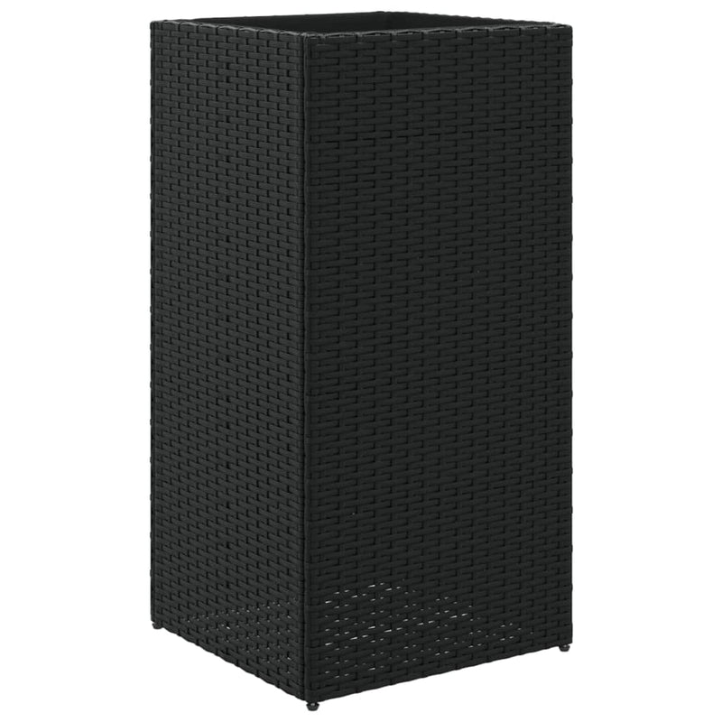 vidaXL fekete polyrattan kerti ültetőláda 40x40x80 cm