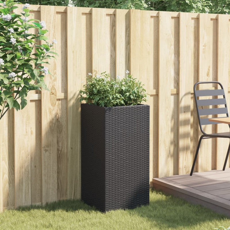 vidaXL fekete polyrattan kerti ültetőláda 40x40x80 cm