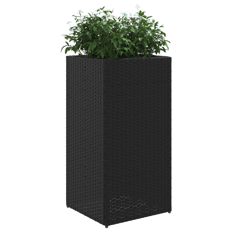 vidaXL fekete polyrattan kerti ültetőláda 40x40x80 cm