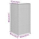 vidaXL fekete polyrattan kerti ültetőláda 40x40x80 cm