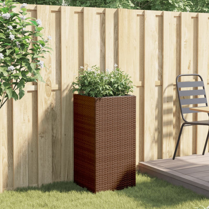 vidaXL barna polyrattan kerti ültetőláda 40x40x80 cm