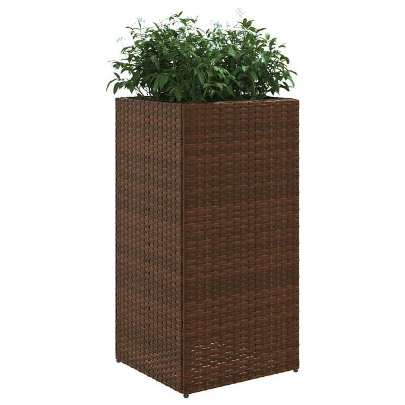 vidaXL barna polyrattan kerti ültetőláda 40x40x80 cm