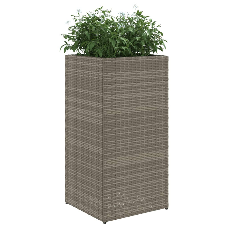 vidaXL szürke polyrattan kerti ültetőláda 40x40x80 cm