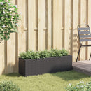 vidaXL fekete polyrattan kerti ültetőláda 3 cseréppel 105x30x32 cm
