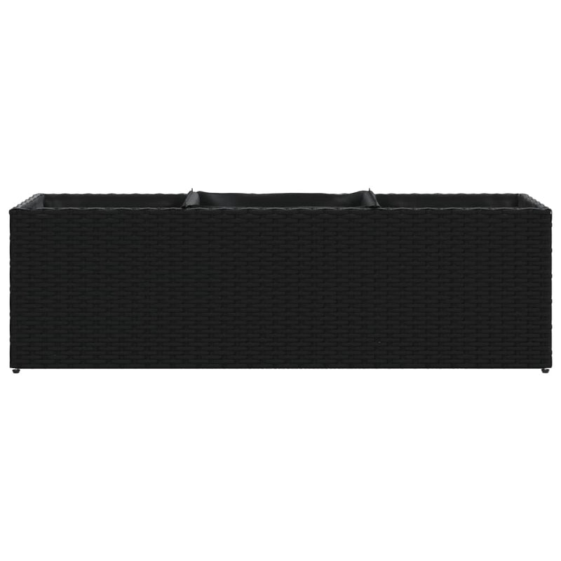 vidaXL fekete polyrattan kerti ültetőláda 3 cseréppel 105x30x32 cm