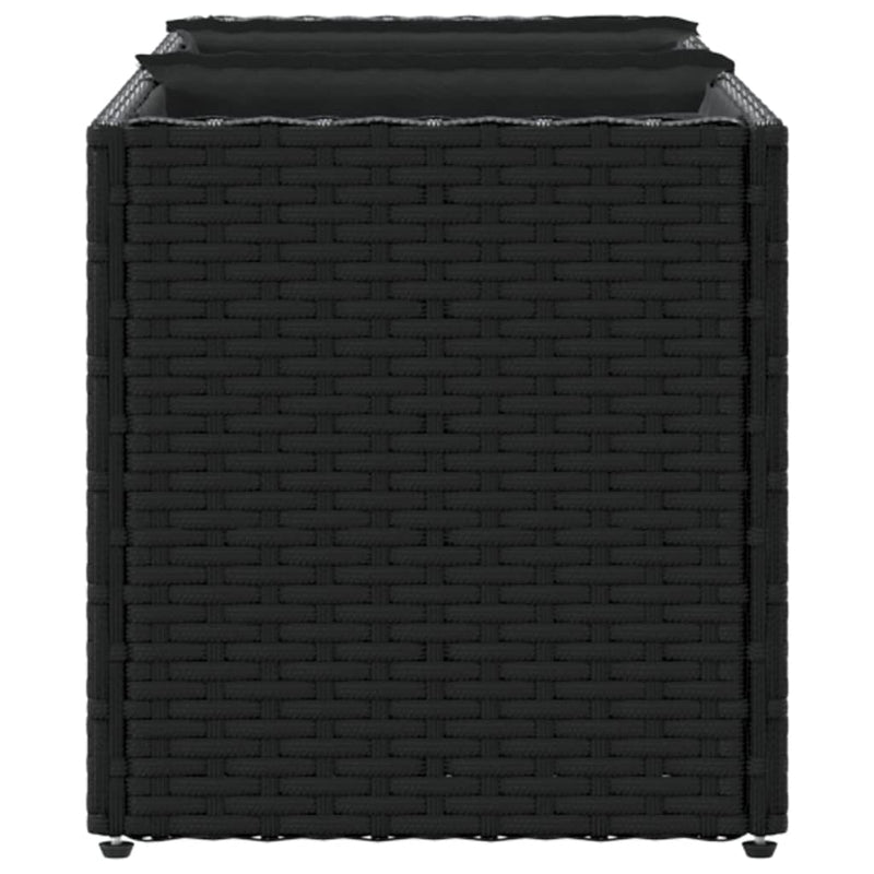 vidaXL fekete polyrattan kerti ültetőláda 3 cseréppel 105x30x32 cm