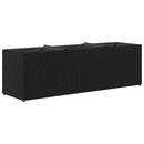 vidaXL fekete polyrattan kerti ültetőláda 3 cseréppel 105x30x32 cm