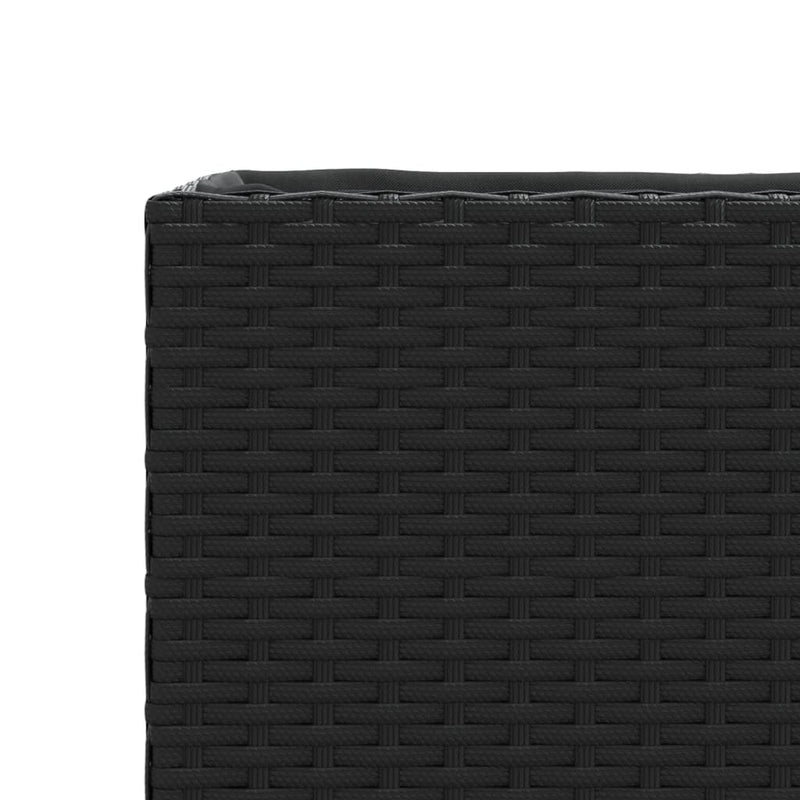 vidaXL fekete polyrattan kerti ültetőláda 3 cseréppel 105x30x32 cm
