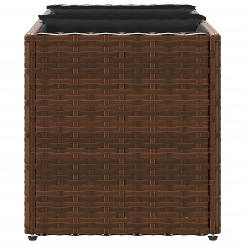 vidaXL barna polyrattan kerti ültetőláda 3 cseréppel 105x30x32 cm