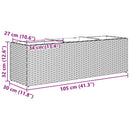 vidaXL szürke polyrattan kerti ültetőláda 3 cseréppel 105x30x32 cm