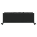 vidaXL fekete polyrattan növénytartó kerékkel/3 cseréppel 107x32x38 cm