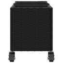 vidaXL fekete polyrattan növénytartó kerékkel/3 cseréppel 107x32x38 cm