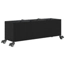 vidaXL fekete polyrattan növénytartó kerékkel/3 cseréppel 107x32x38 cm