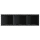 vidaXL fekete polyrattan növénytartó kerékkel/3 cseréppel 107x32x38 cm
