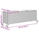 vidaXL fekete polyrattan növénytartó kerékkel/3 cseréppel 107x32x38 cm