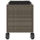vidaXL szürke polyrattan növénytartó kerékkel/3 cseréppel 107x32x38 cm