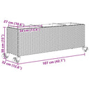 vidaXL szürke polyrattan növénytartó kerékkel/3 cseréppel 107x32x38 cm