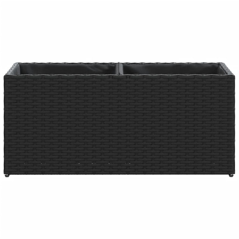vidaXL fekete polyrattan kerti ültetőláda 2 cseréppel 72x30x32 cm