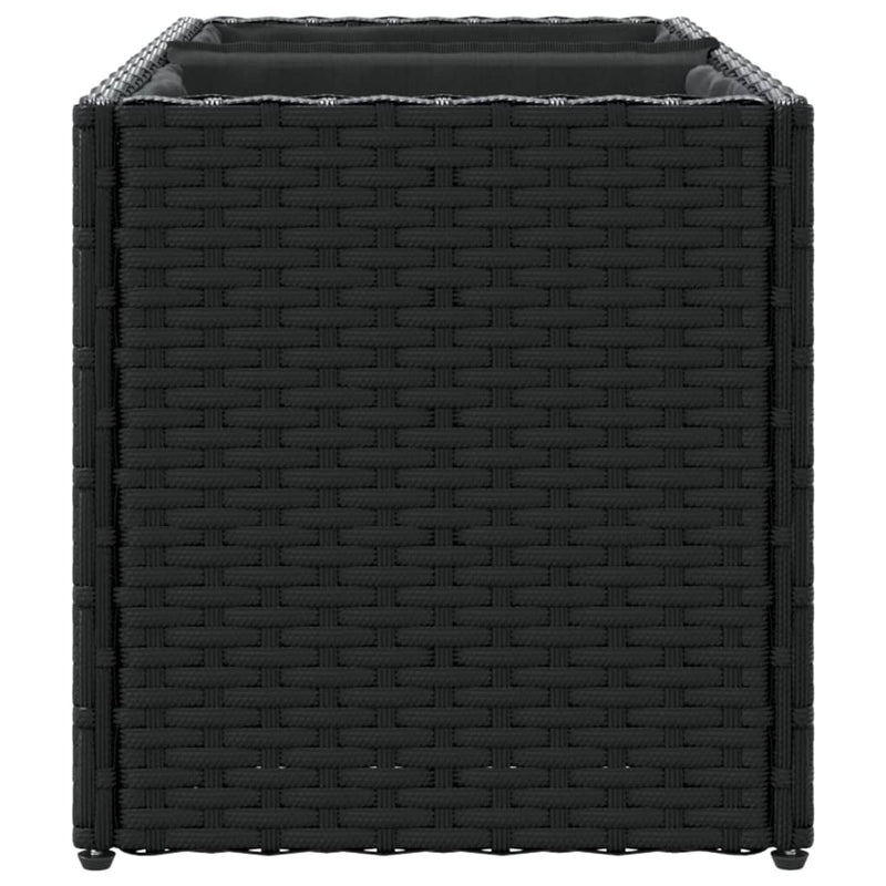 vidaXL fekete polyrattan kerti ültetőláda 2 cseréppel 72x30x32 cm