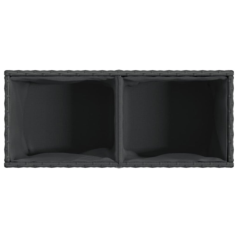 vidaXL fekete polyrattan kerti ültetőláda 2 cseréppel 72x30x32 cm