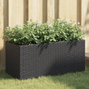 vidaXL fekete polyrattan kerti ültetőláda 2 cseréppel 72x30x32 cm