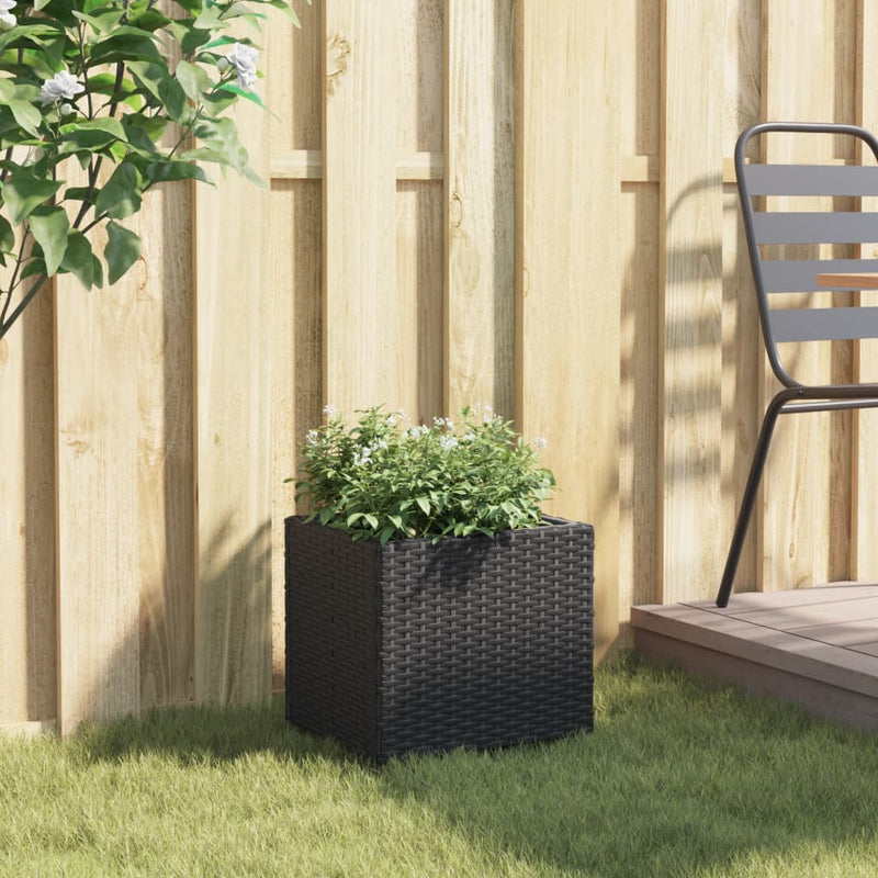 vidaXL fekete polyrattan kerti ültetőláda 36x30x32 cm