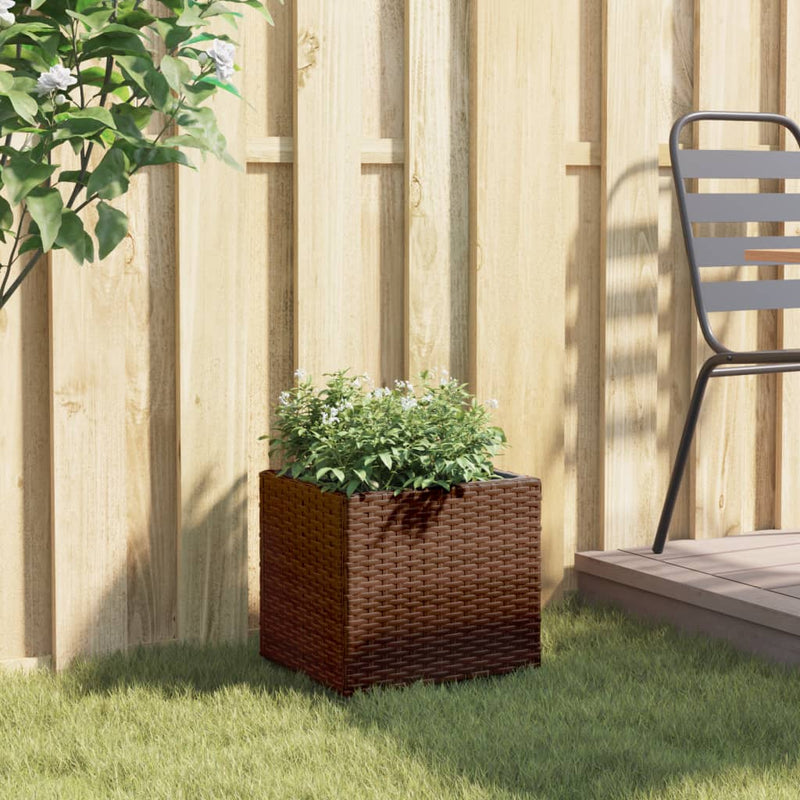 vidaXL barna polyrattan kerti ültetőláda 36x30x32 cm