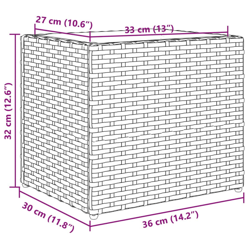 vidaXL barna polyrattan kerti ültetőláda 36x30x32 cm