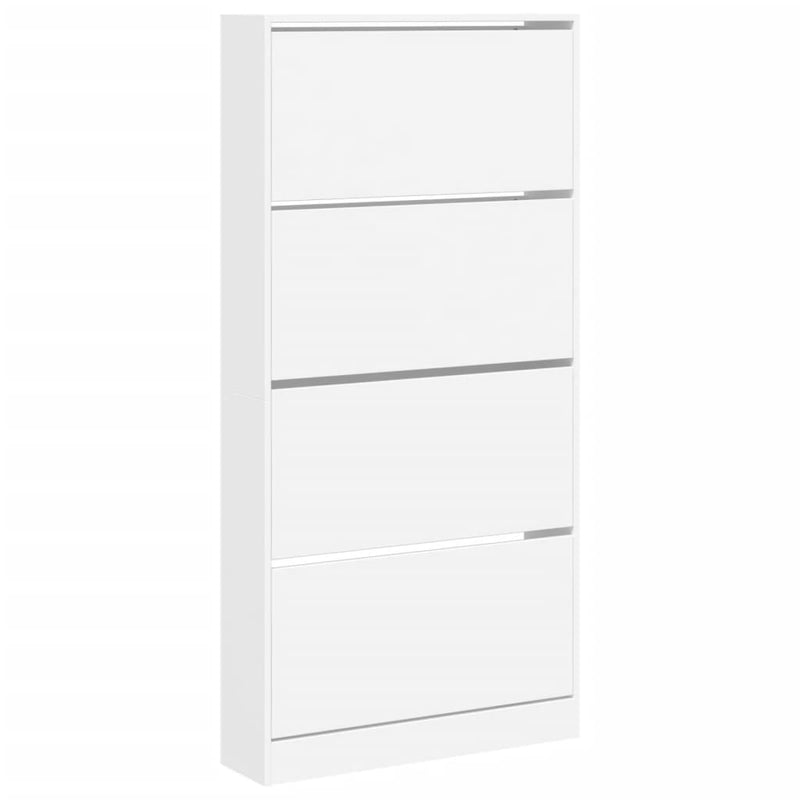 vidaXL fehér cipőszekrény 4 kihajtható fiókkal 80 x 21 x 163,5 cm