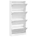 vidaXL fehér cipőszekrény 4 kihajtható fiókkal 80 x 21 x 163,5 cm