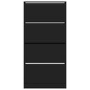vidaXL fekete cipőszekrény 4 kihajtható fiókkal 80 x 21 x 163,5 cm