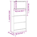 vidaXL füstös tölgy cipőszekrény 4 kihajtható fiókkal 80x21x163,5 cm