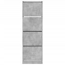 vidaXL betonszürke cipőszekrény 4 kihajtható fiókkal 60x34x187,5 cm
