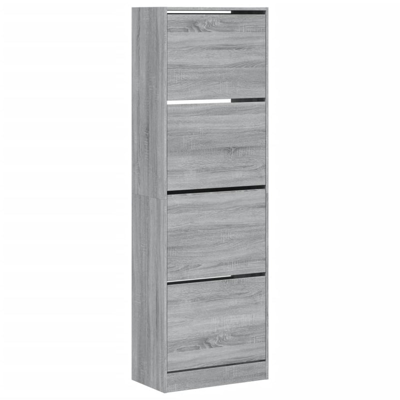 vidaXL szürke sonoma cipőszekrény 4 kihajtható fiókkal 60x34x187,5 cm