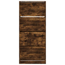 vidaXL füstös tölgy cipőszekrény 4 kihajtható fiókkal 80x34x187,5 cm