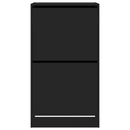 vidaXL fekete cipőszekrény 2 kihajtható fiókkal 60 x 42 x 108 cm