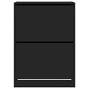 vidaXL fekete cipőszekrény 2 kihajtható fiókkal 80 x 42 x 108 cm