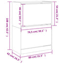 vidaXL sonoma tölgyszínű cipőszekrény 2 kihajtható fiókkal 80x42x108cm