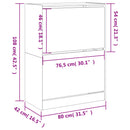 vidaXL betonszürke cipőszekrény 2 kihajtható fiókkal 80 x 42 x 108 cm
