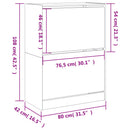 vidaXL füstös tölgy cipőszekrény 2 kihajtható fiókkal 80x42x108 cm