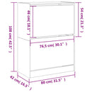 vidaXL szürke sonoma cipőszekrény 2 kihajtható fiókkal 80x42x108 cm