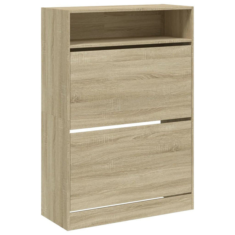 vidaXL sonoma tölgy cipőszekrény 2 kihajtható fiókkal 80 x 34 x 116 cm