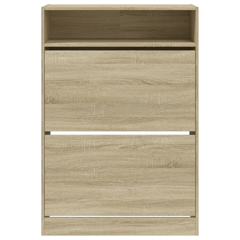 vidaXL sonoma tölgy cipőszekrény 2 kihajtható fiókkal 80 x 34 x 116 cm