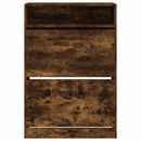 vidaXL füstös tölgy cipőszekrény 2 kihajtható fiókkal 80x34x116 cm