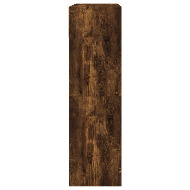 vidaXL füstös tölgy cipőszekrény 2 kihajtható fiókkal 80x34x116 cm